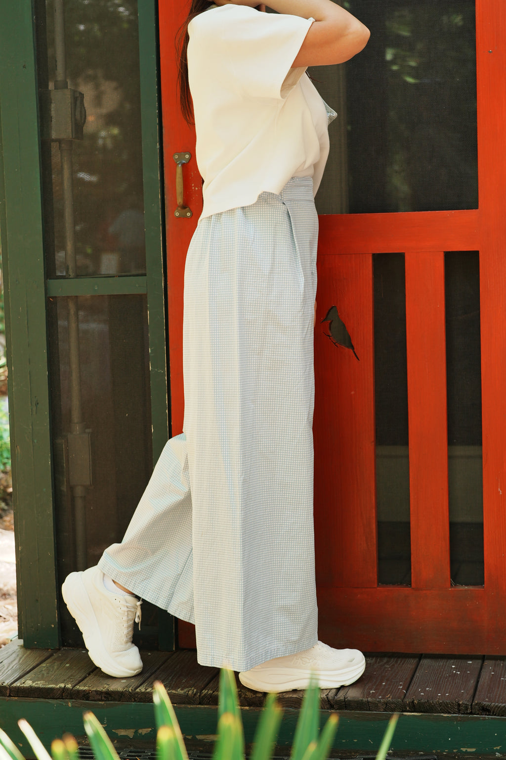 Adjustable Wide-Leg Cotton Pants