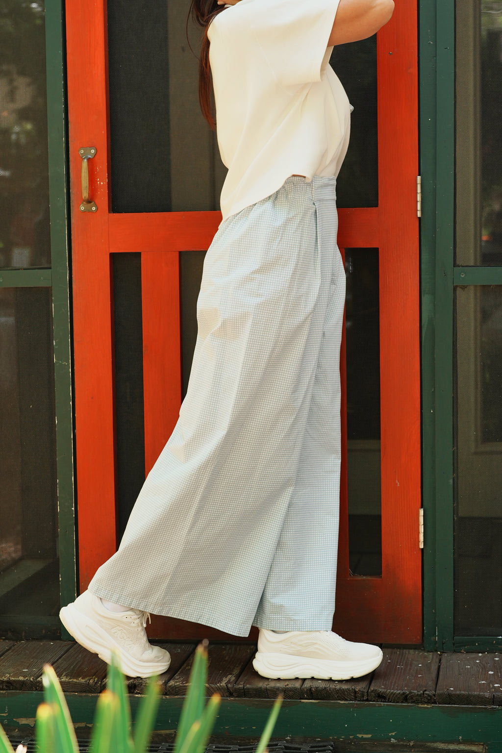 Adjustable Wide-Leg Cotton Pants