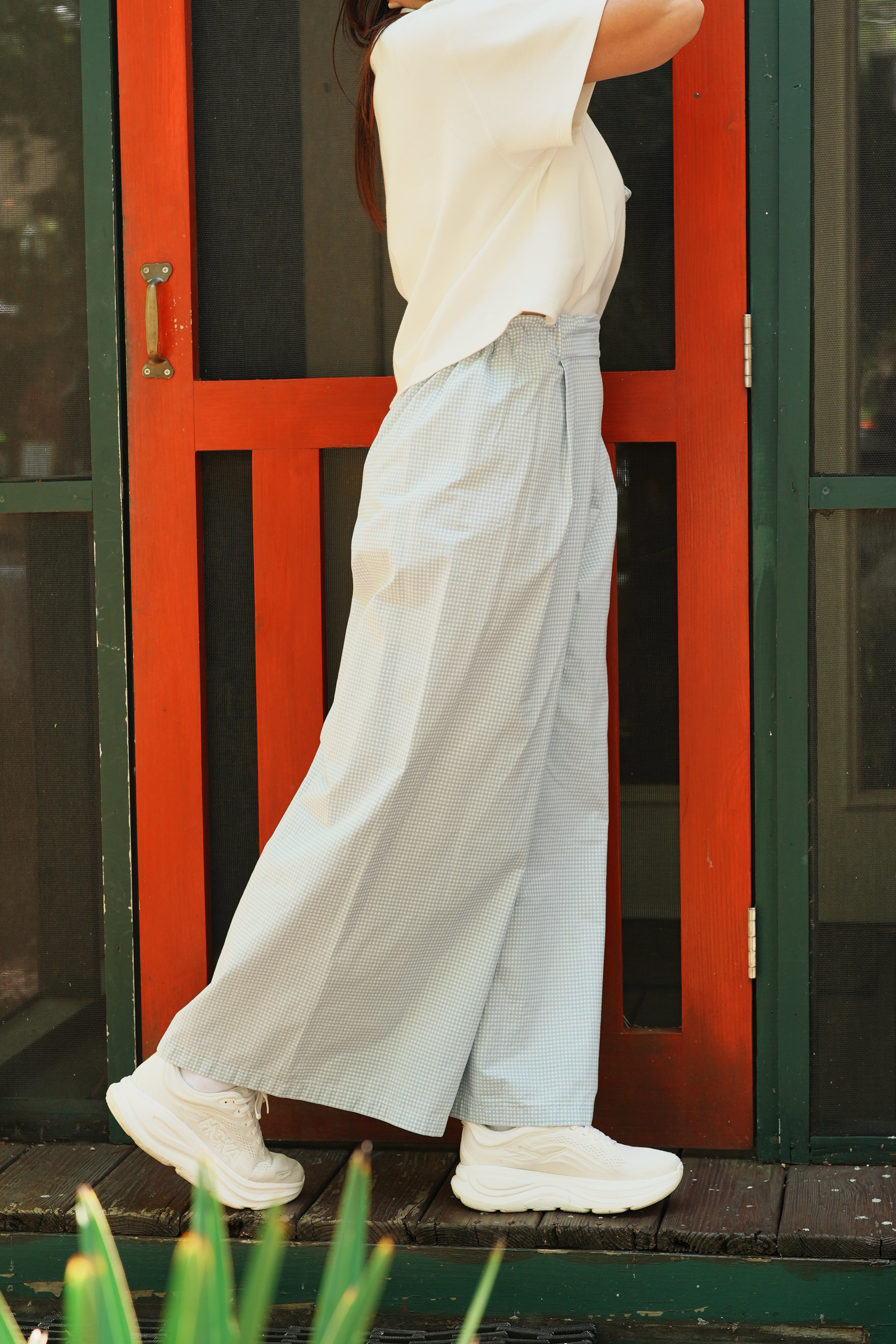 Adjustable Wide-Leg Cotton Pants