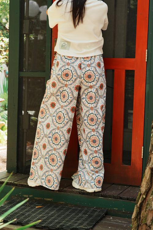 Adjustable Wide-Leg Cotton Pants