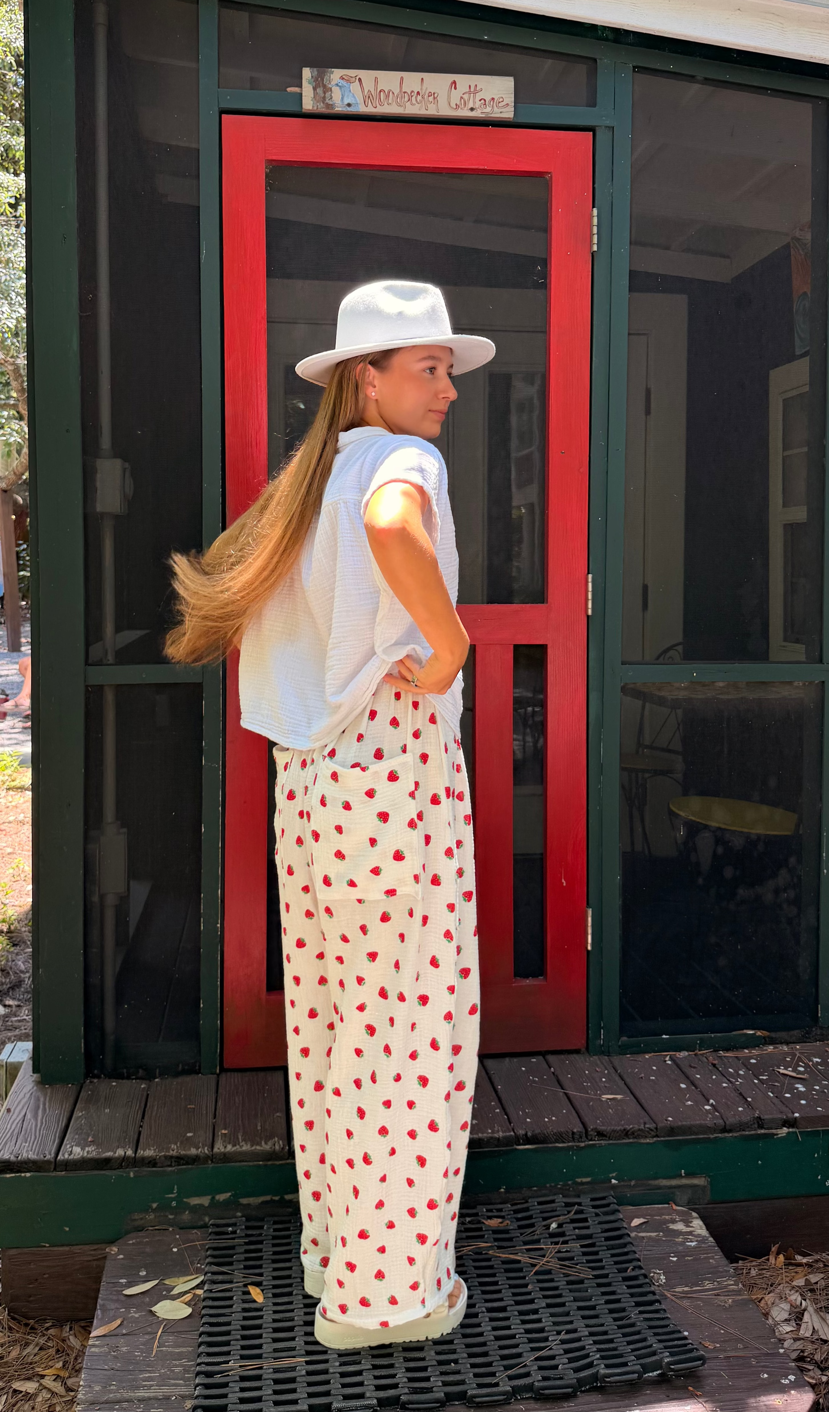 High-Waisted Organic Muslin Barrel Pants