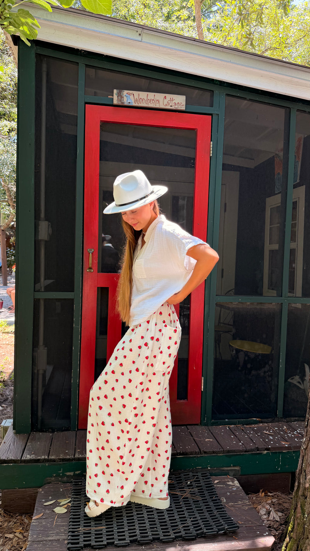 High-Waisted Organic Muslin Barrel Pants
