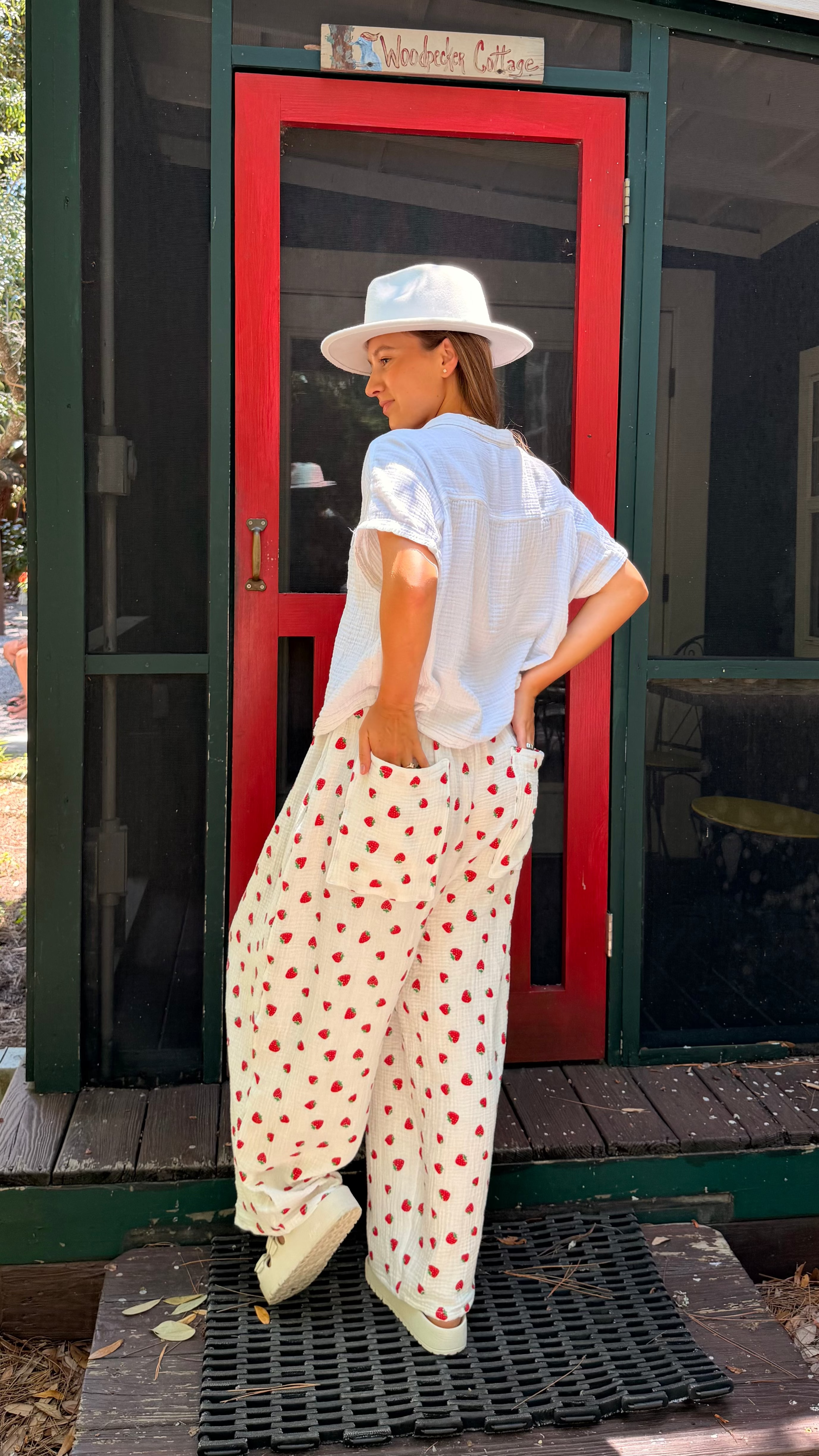 High-Waisted Organic Muslin Barrel Pants