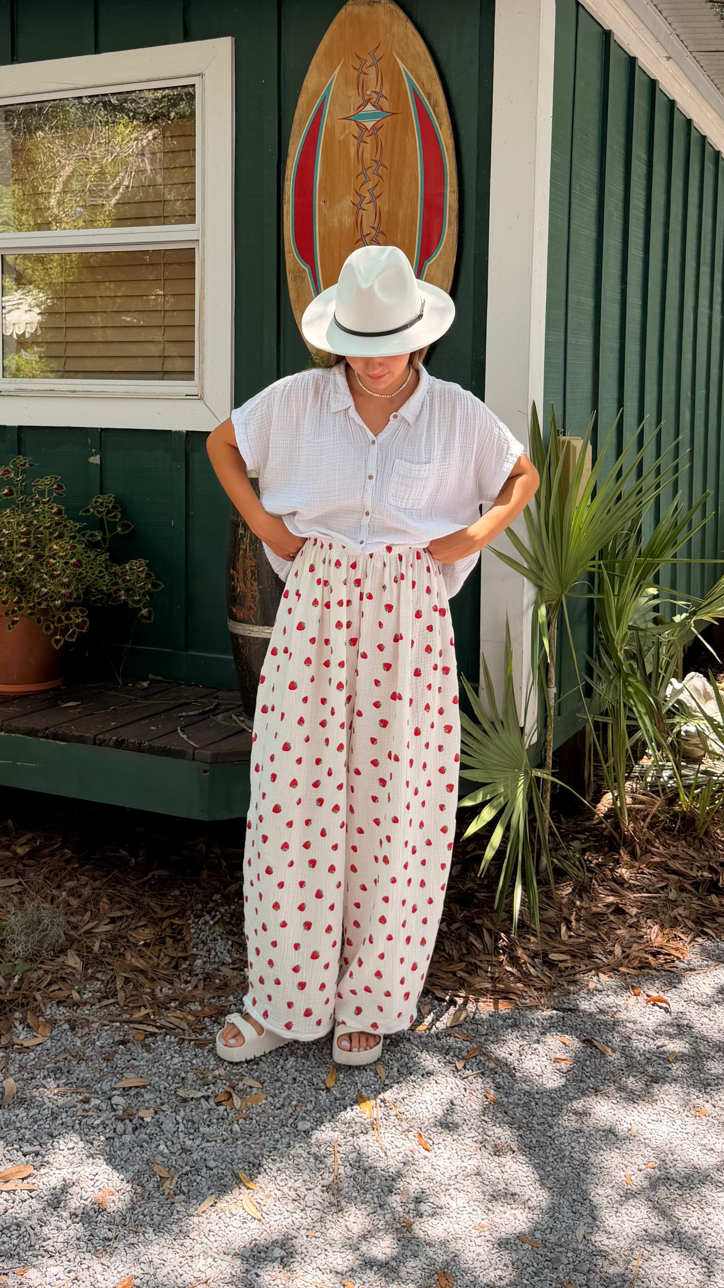 High-Waisted Organic Muslin Barrel Pants