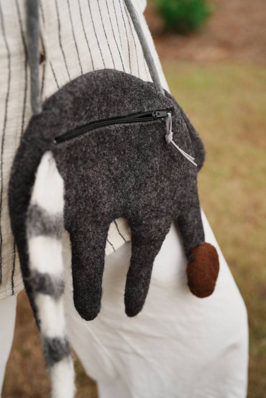 Felted Animal Bag – Raccoon