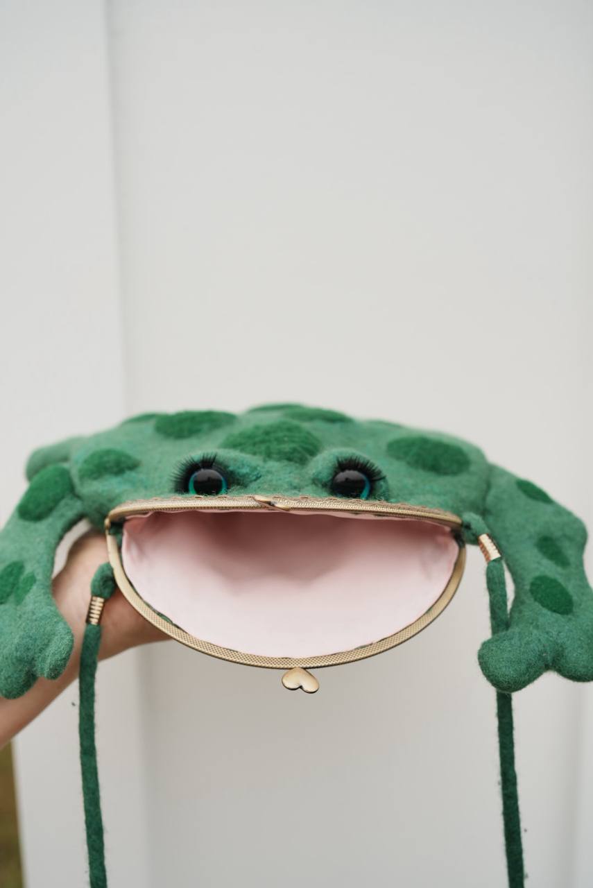 Felted Animal Bag – Frog