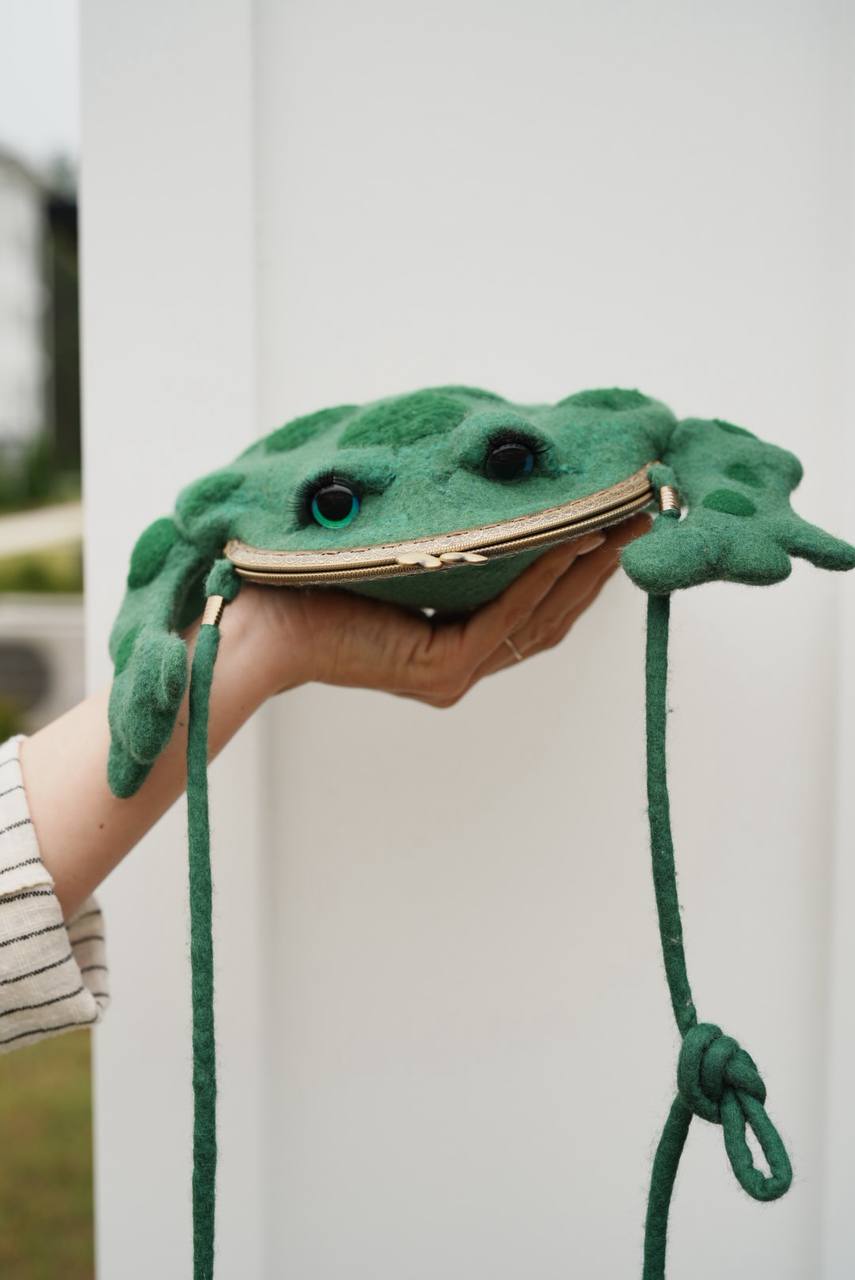 Felted Animal Bag – Frog