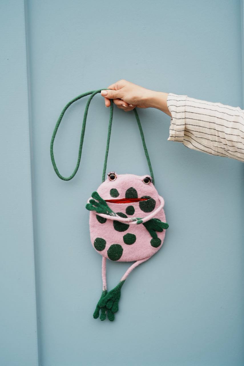 Felted Animal Bag – Frog