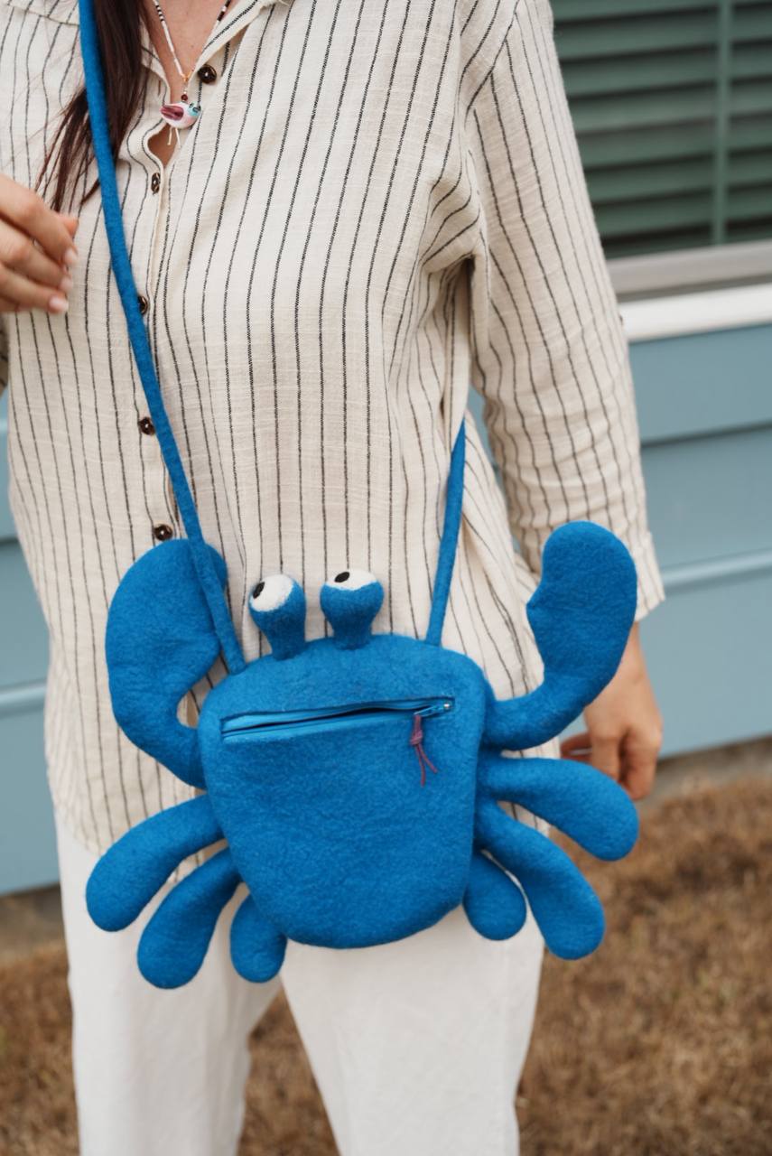 Felted Animal Bag – Blue Crab