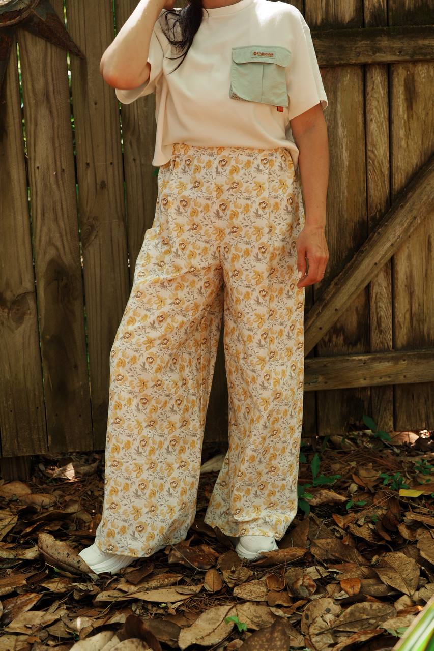 Adjustable Wide-Leg Cotton Pants