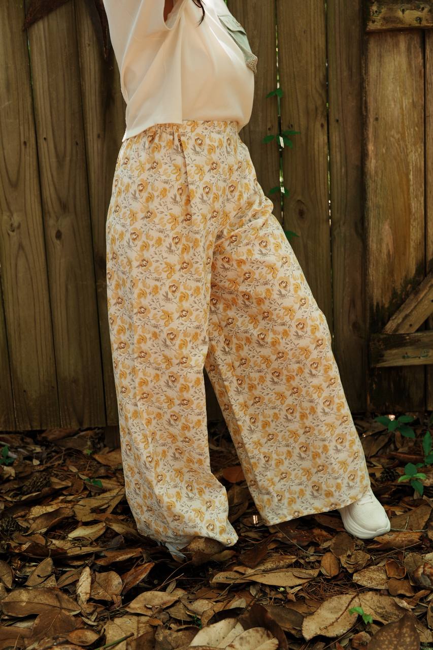 Adjustable Wide-Leg Cotton Pants