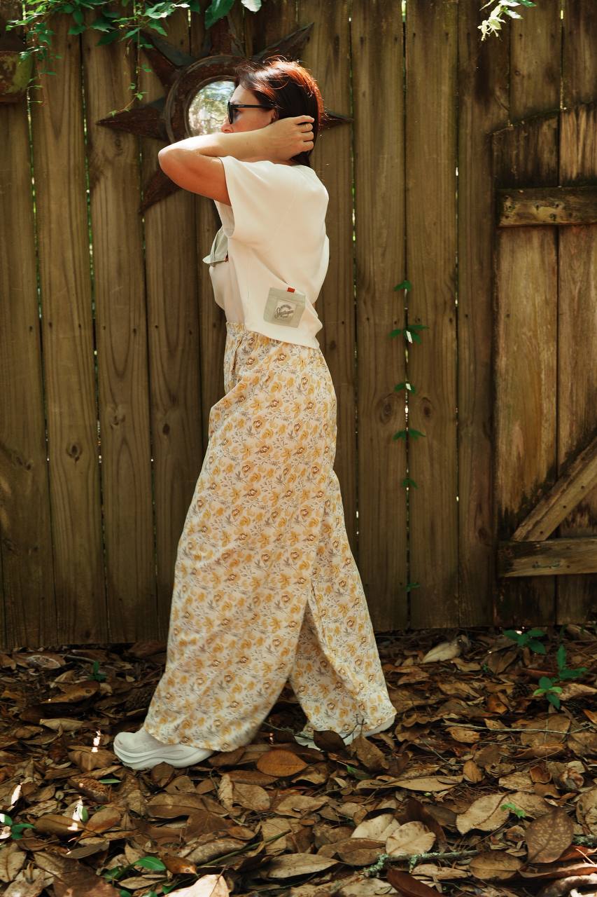 Adjustable Wide-Leg Cotton Pants