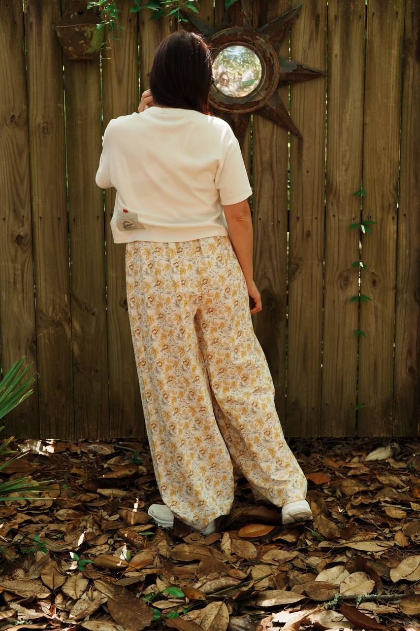 Adjustable Wide-Leg Cotton Pants
