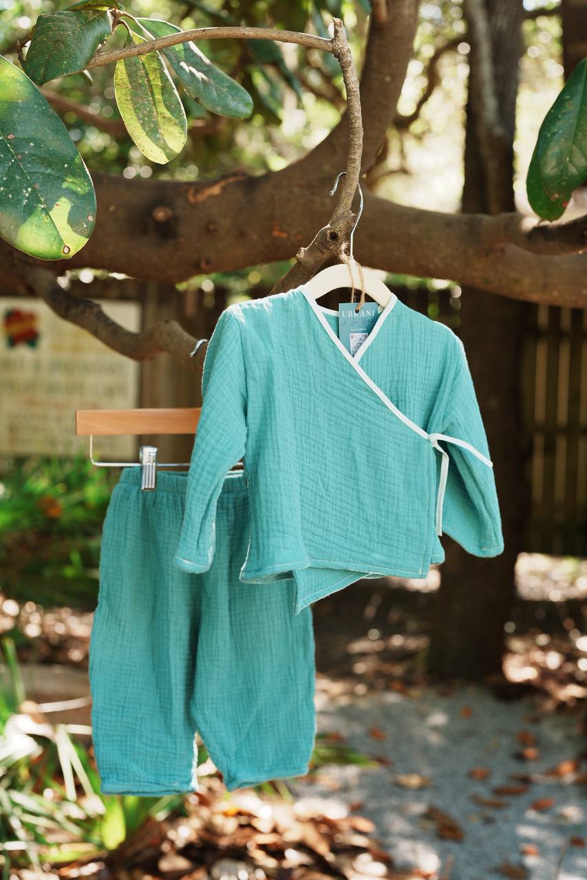 Kimono &amp; Baggy Pants Set –Blue
