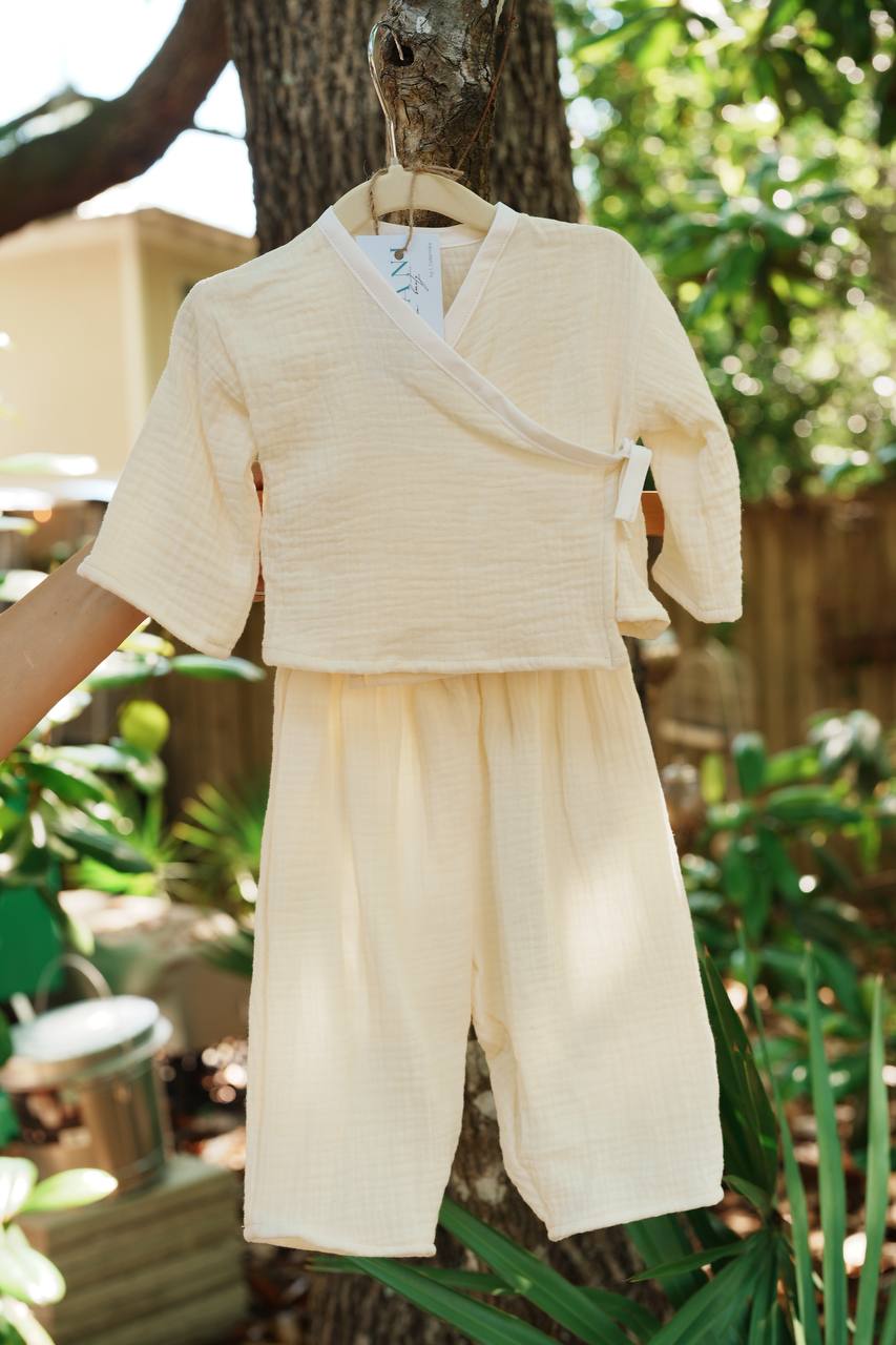 Kids Kimono Top - Beige
