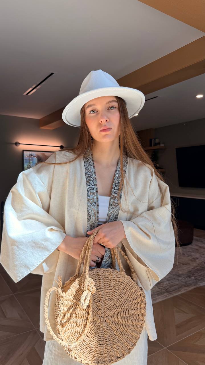 Ukrainian Scarf Linen Kimono