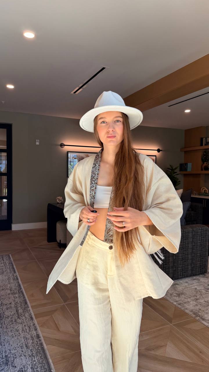 Ukrainian Scarf Linen Kimono