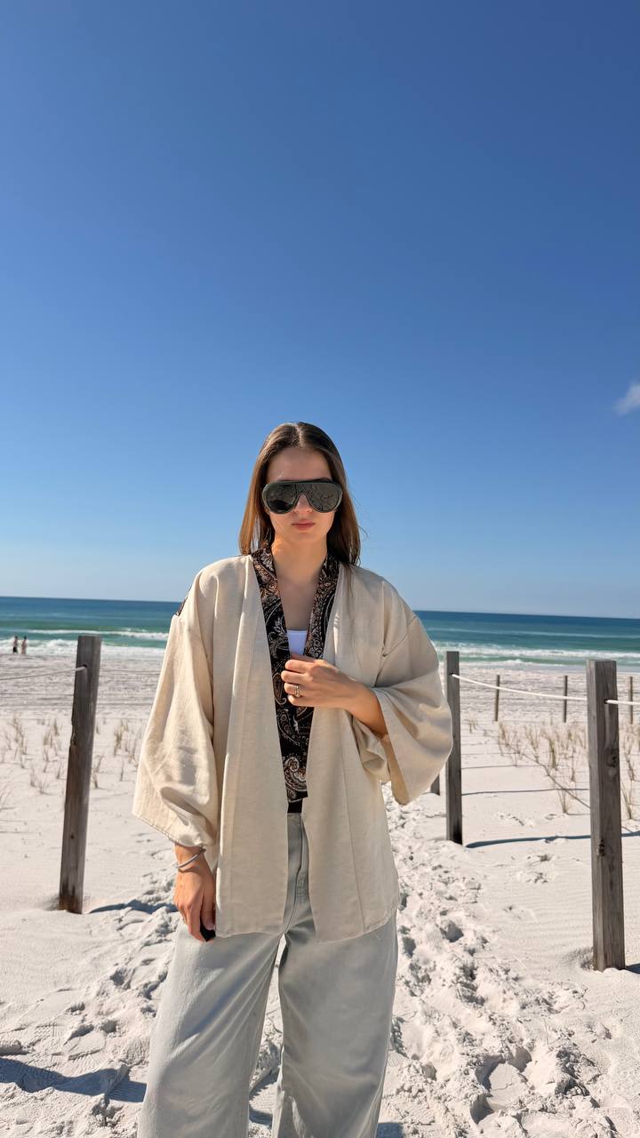 Ukrainian Scarf Linen Kimono