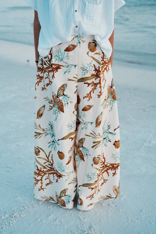Adjustable Wide-Leg Cotton Pants