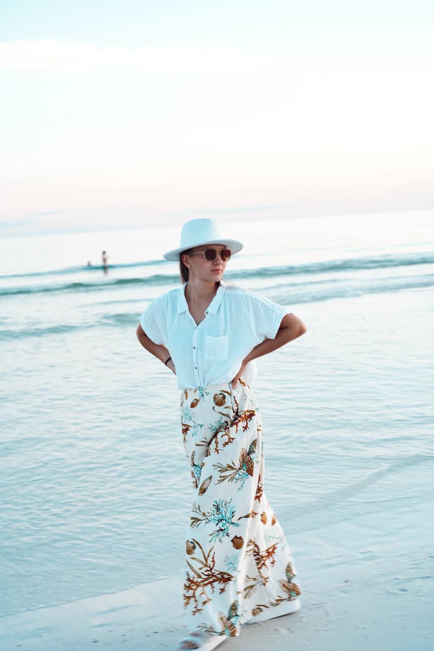 Adjustable Wide-Leg Cotton Pants