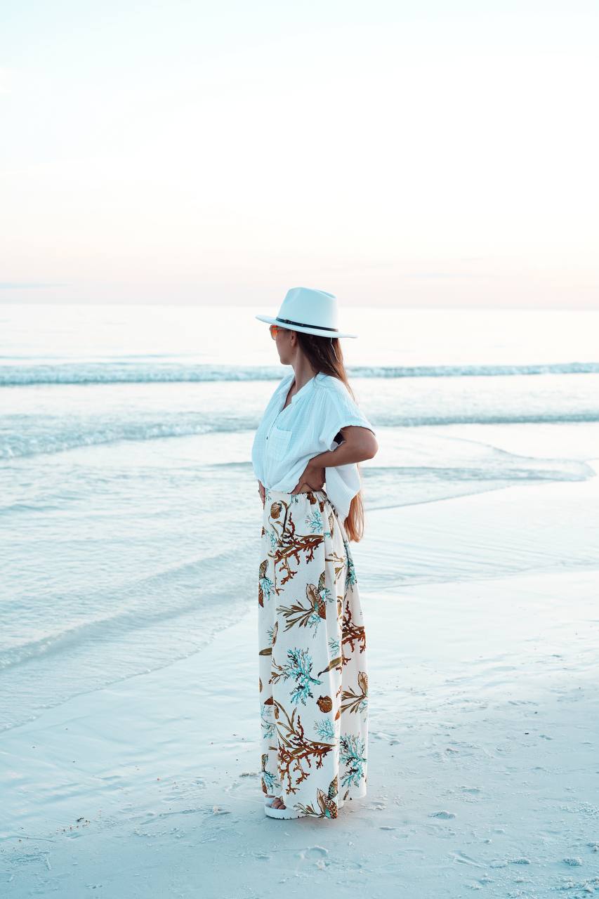 Adjustable Wide-Leg Cotton Pants