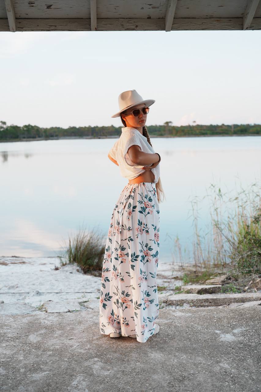 Adjustable Wide-Leg Cotton Pants