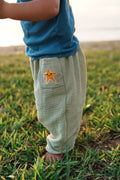 Baggy Kids Pants with Embroidered Seastar Pocket