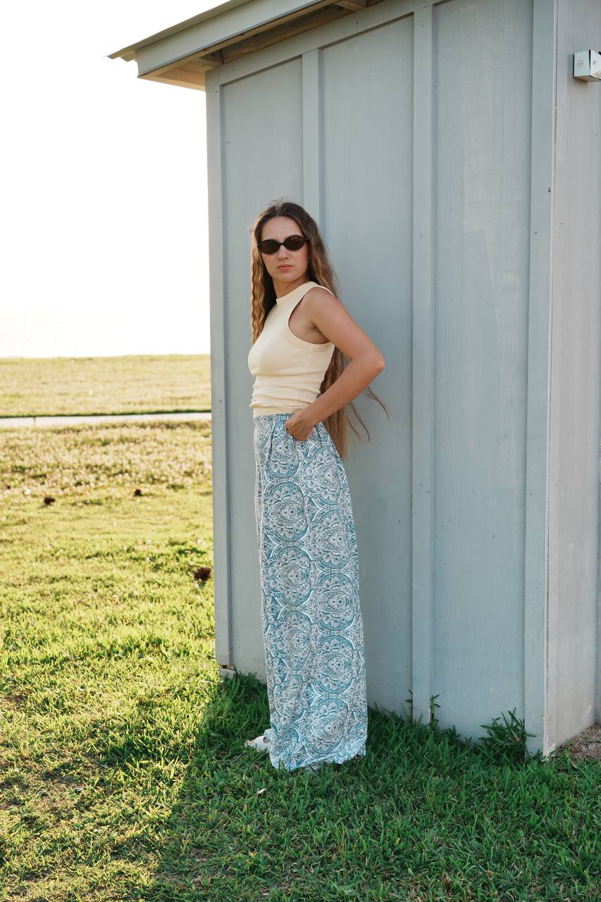 Adjustable Wide-Leg Cotton Pants