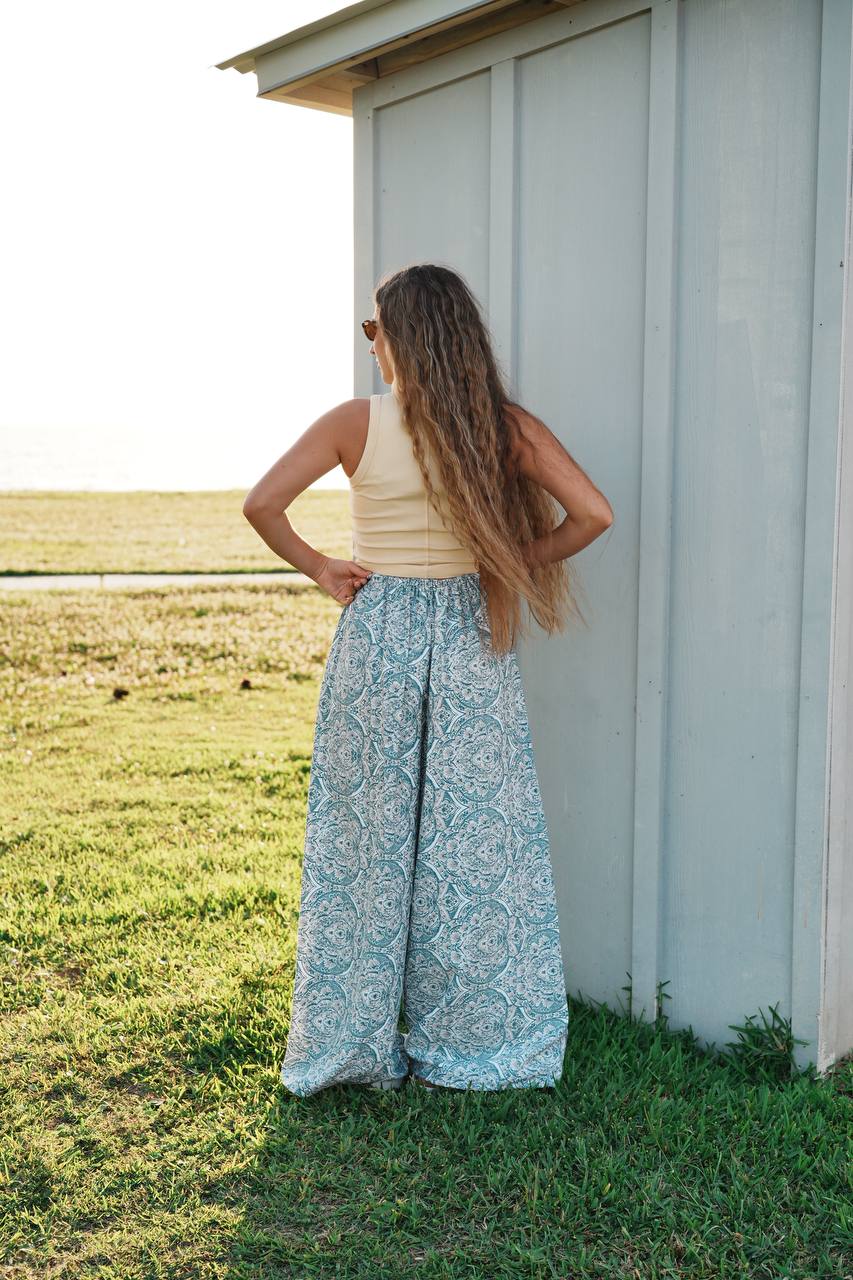 Adjustable Wide-Leg Cotton Pants