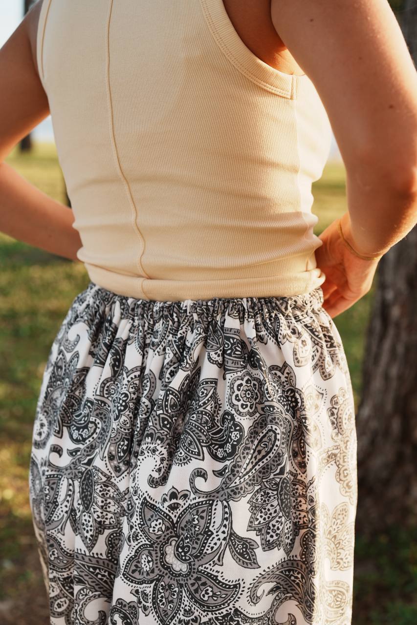 Adjustable Wide-Leg Cotton Pants