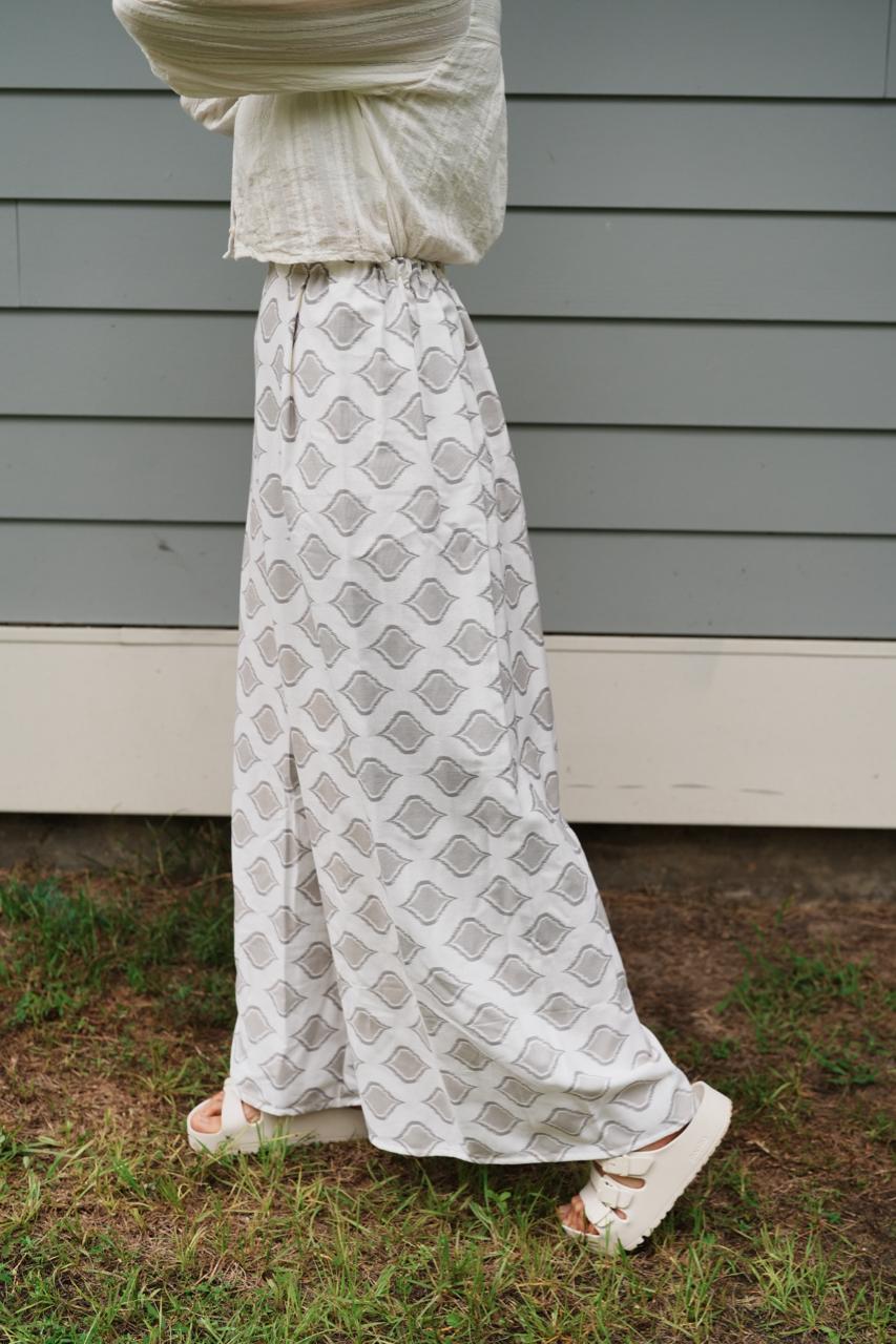 Adjustable Wide-Leg Cotton Pants