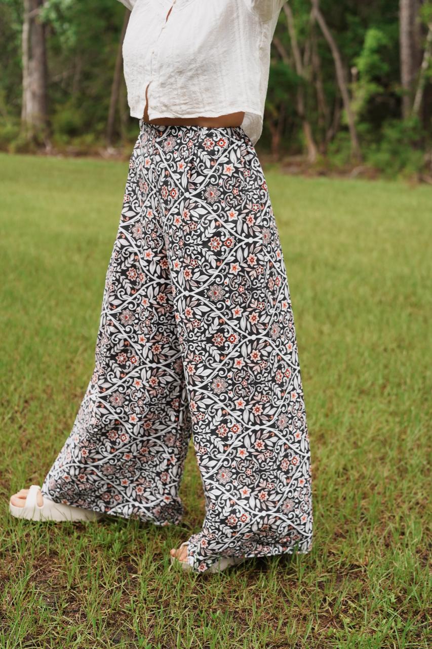 Adjustable Wide-Leg Cotton Pants