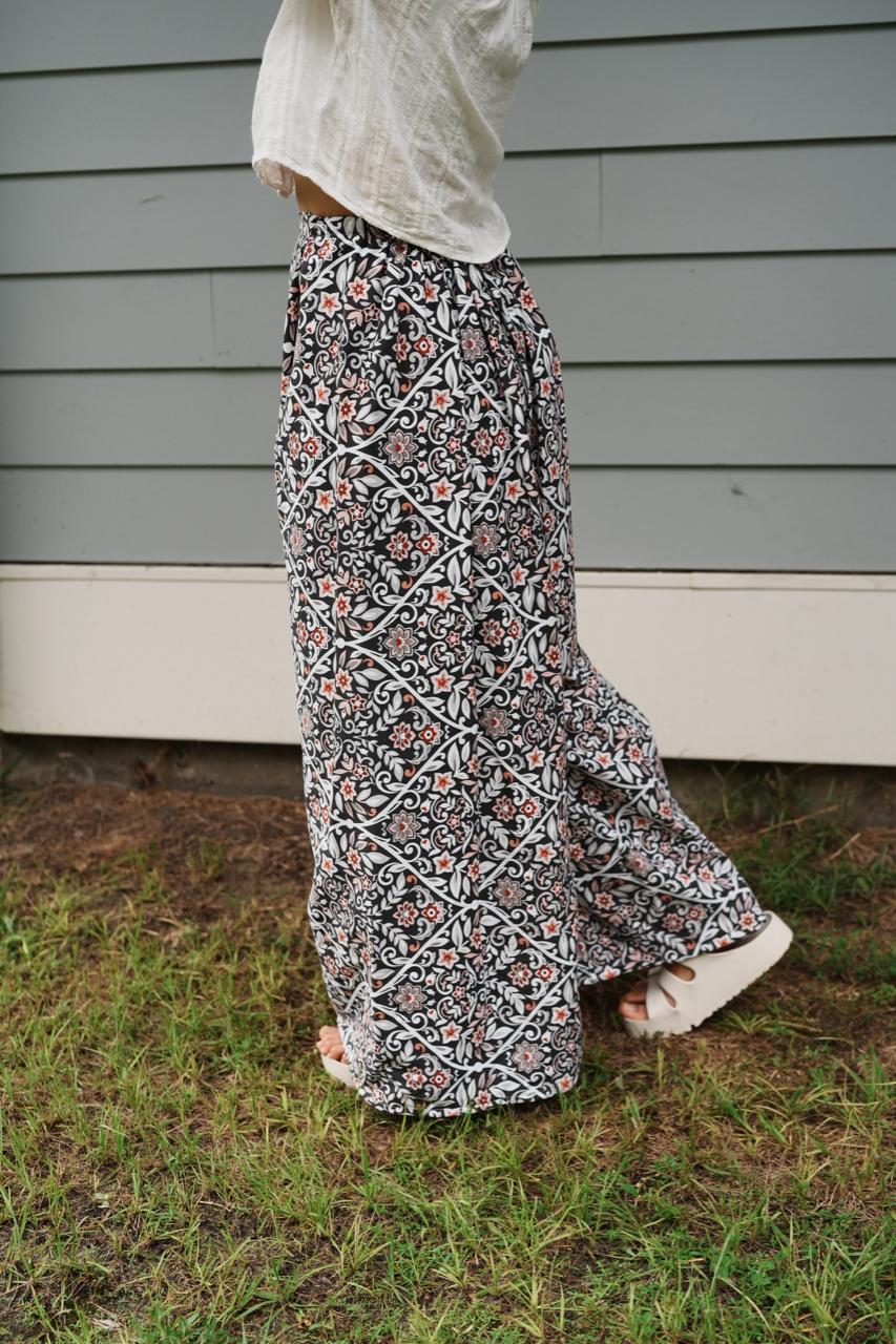 Adjustable Wide-Leg Cotton Pants