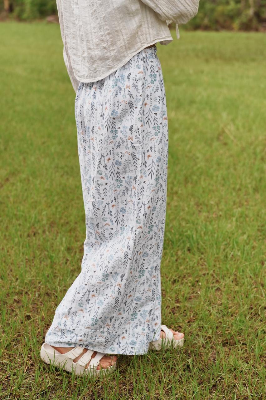Adjustable Wide-Leg Cotton Pants