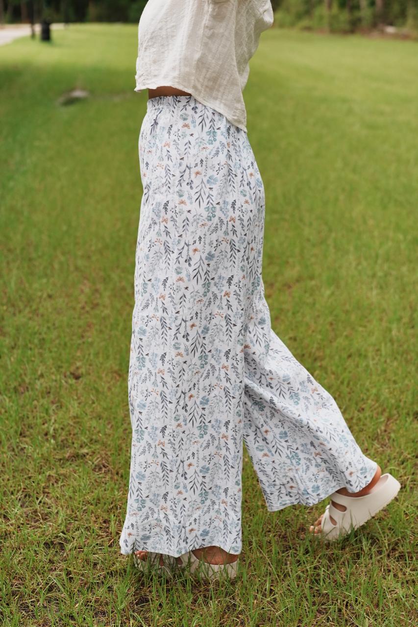 Adjustable Wide-Leg Cotton Pants