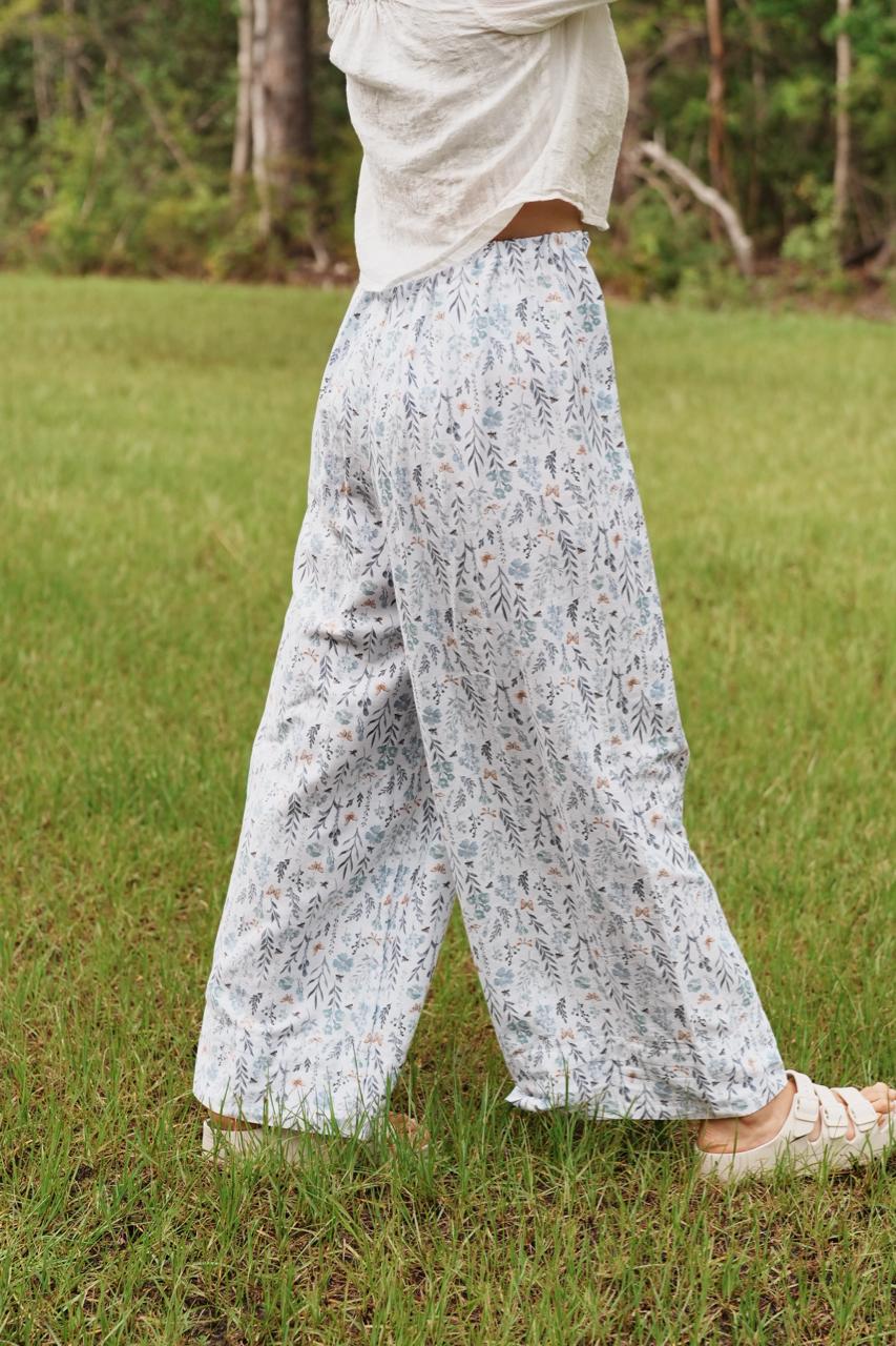 Adjustable Wide-Leg Cotton Pants