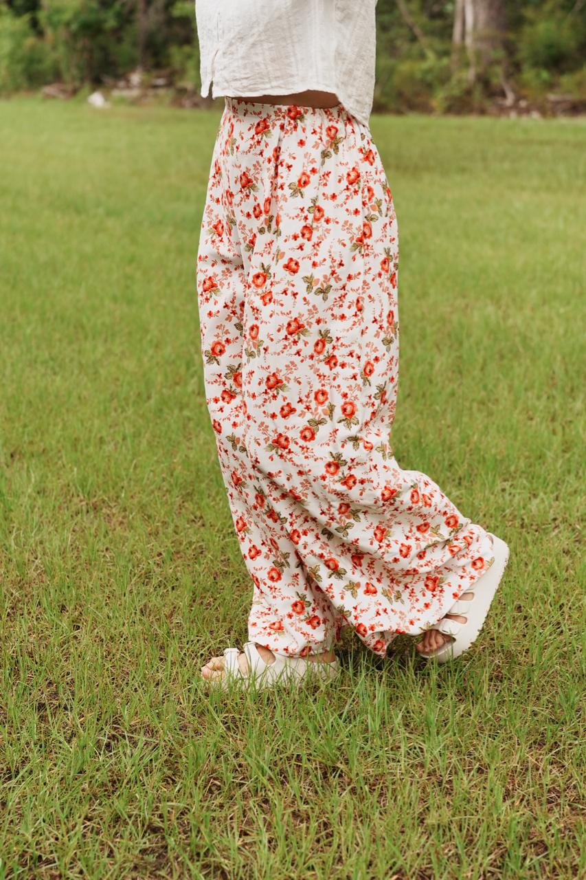 Adjustable Wide-Leg Cotton Pants