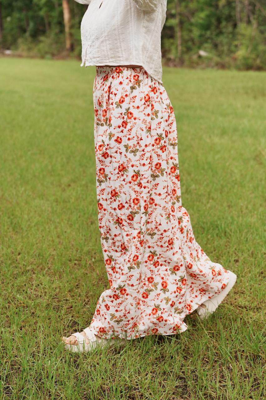 Adjustable Wide-Leg Cotton Pants