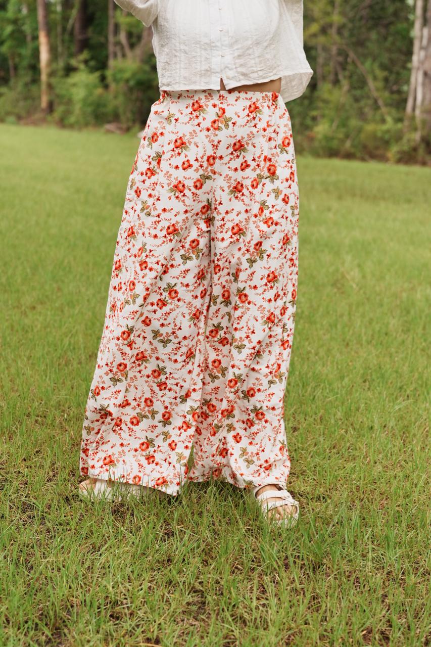 Adjustable Wide-Leg Cotton Pants