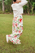 Adjustable Wide-Leg Cotton Pants