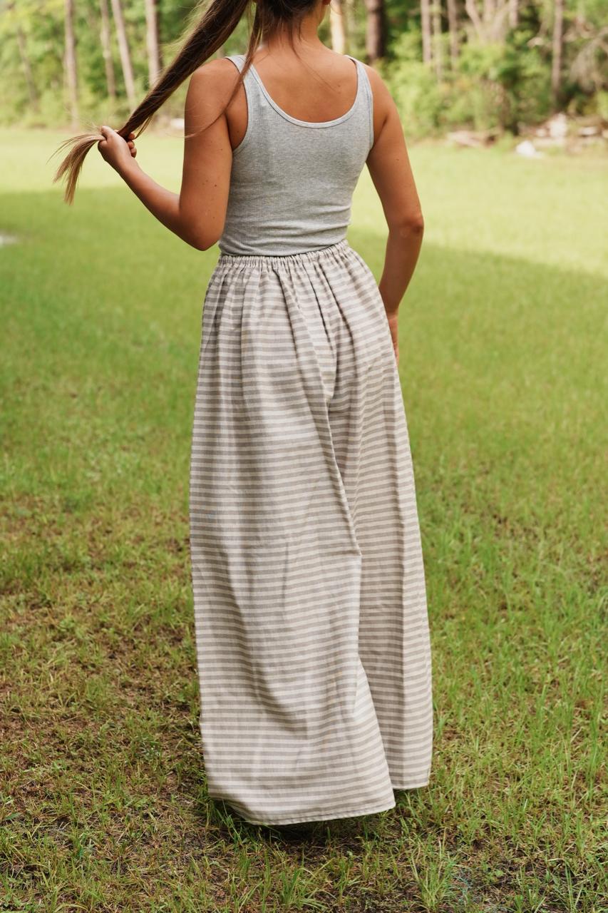Adjustable Wide-Leg Cotton Pants
