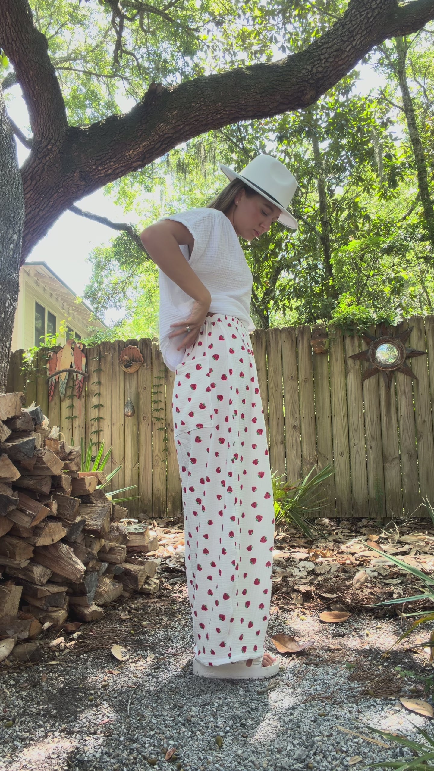 High-Waisted Organic Muslin Barrel Pants